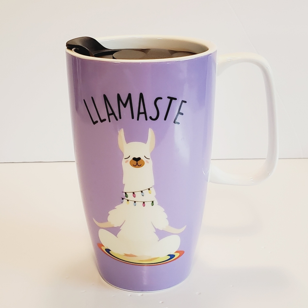 Llamaste Purple Ceramic Travel Mug